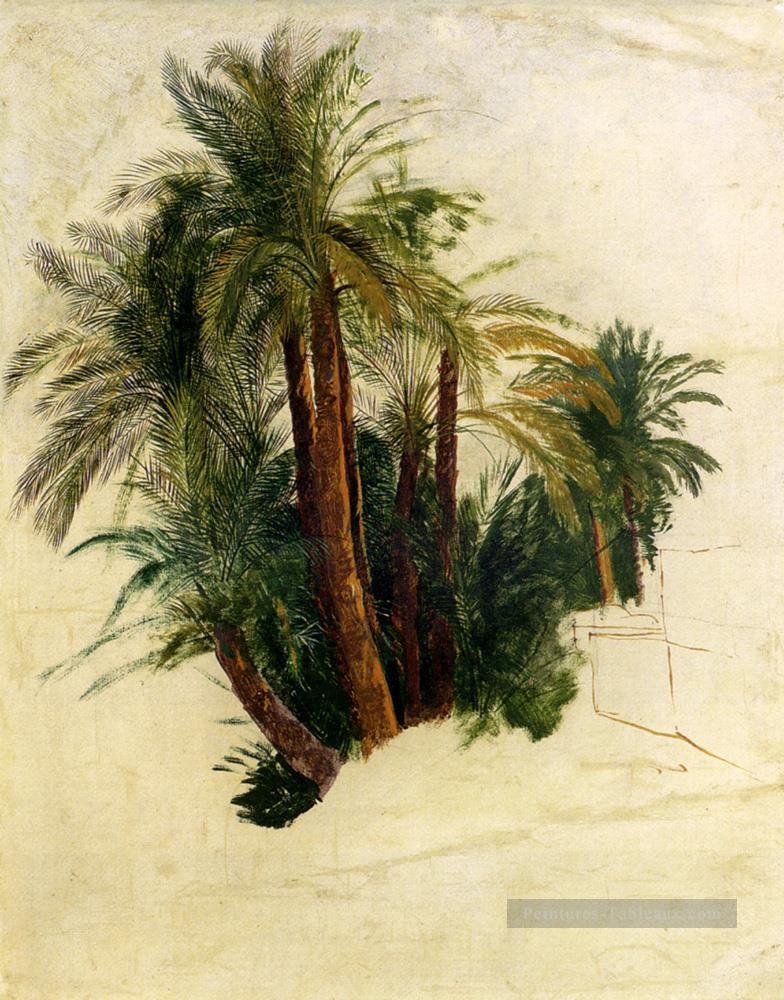 Étude des palmiers Edward Lear Peintures à l'huile